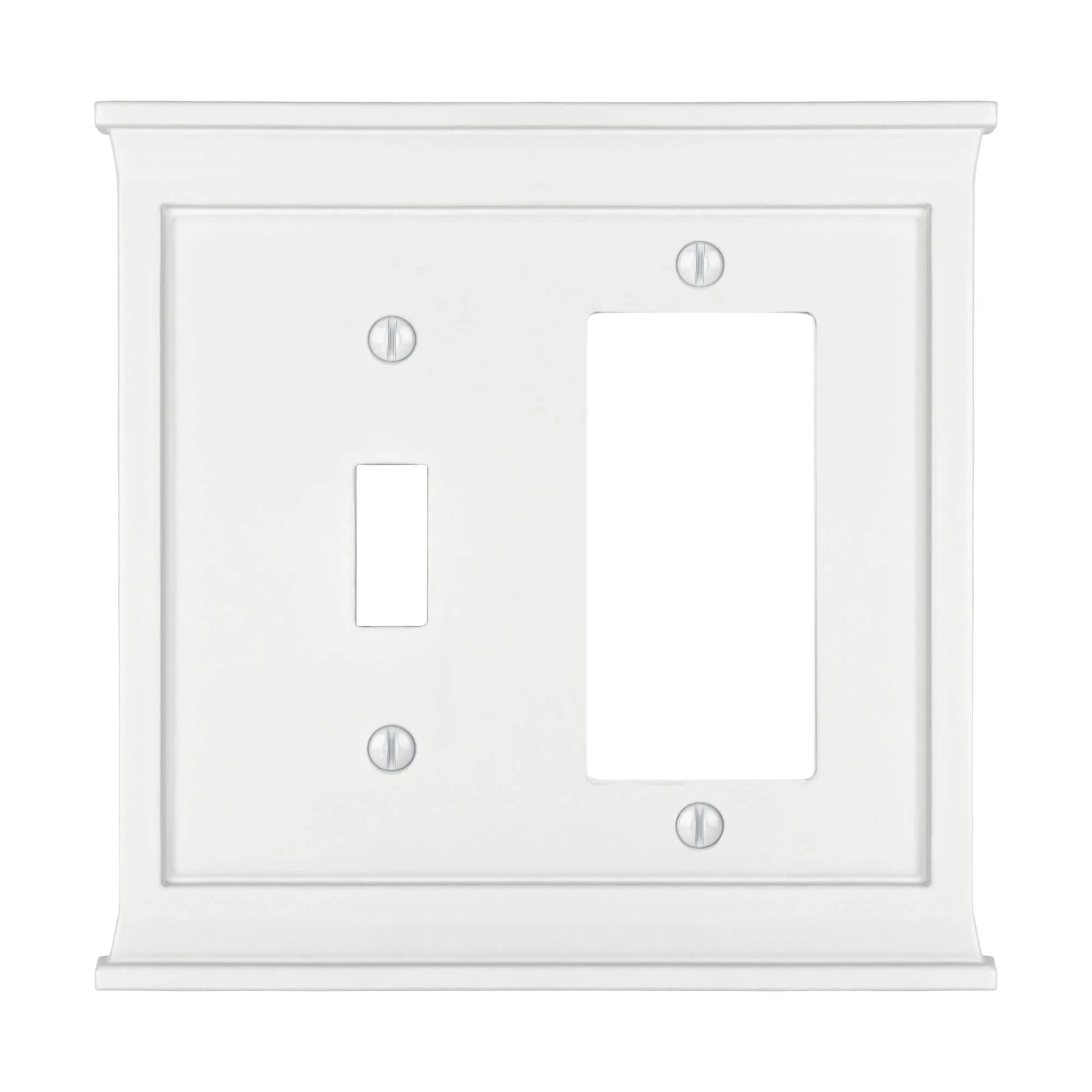 Mantel White Wood Toggle / 1 Rocker (GFI)