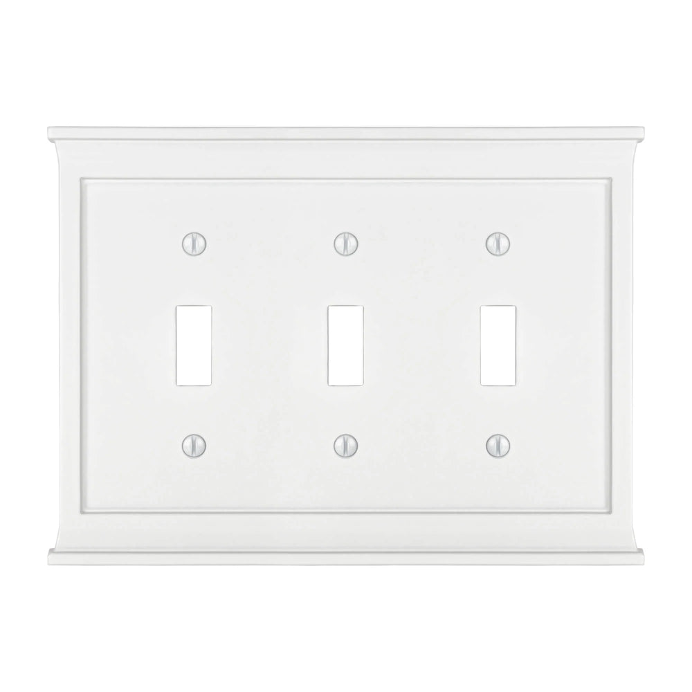 Mantel White Wood Triple Toggle