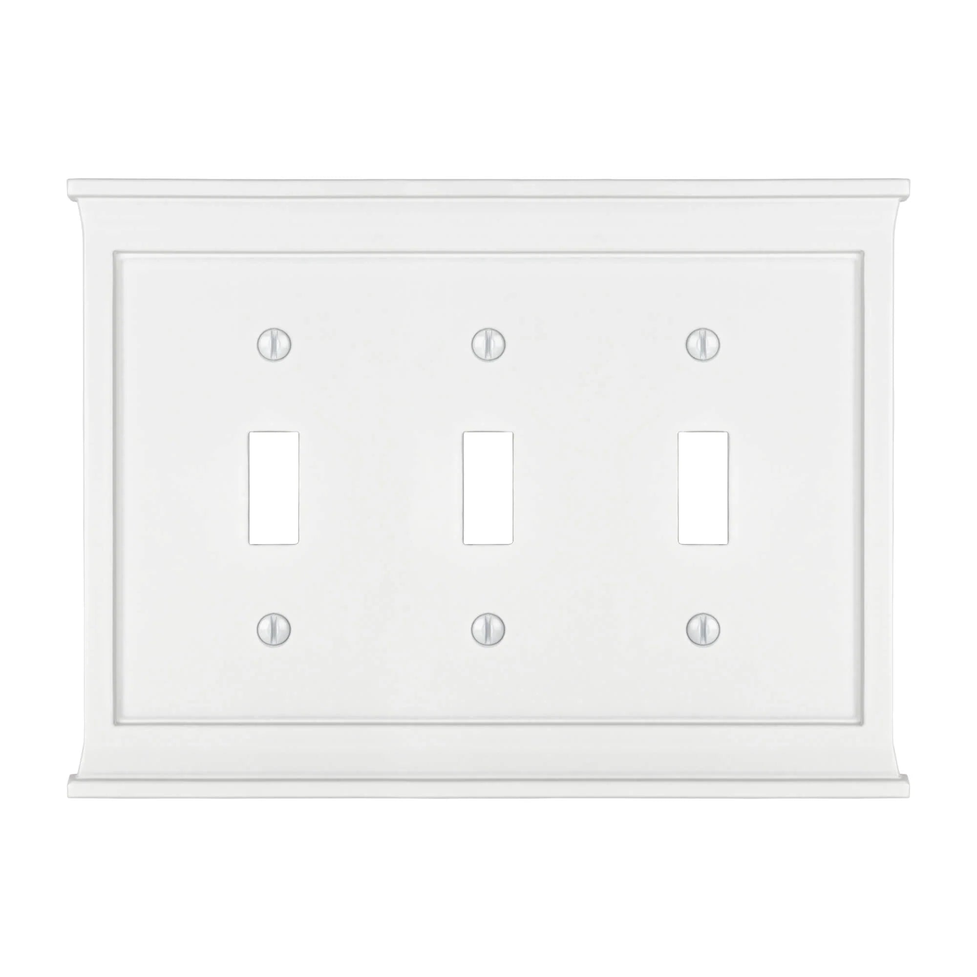 Mantel White Wood Triple Toggle