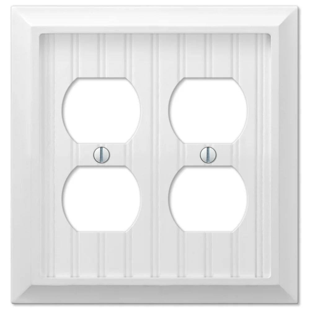 Cottage White Wood 2 Duplex Outlet
