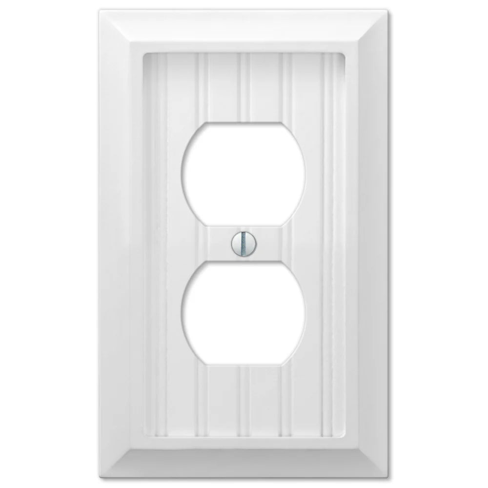 Cottage White Wood 1 Duplex Outlet