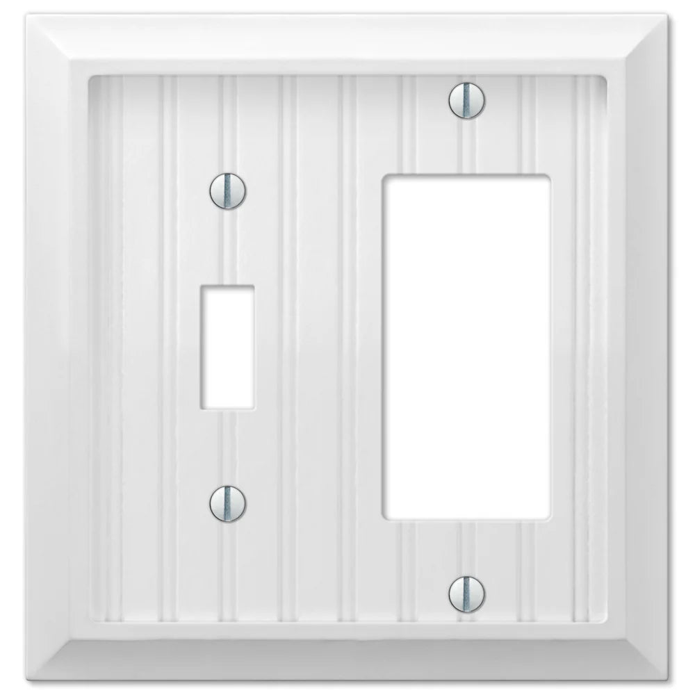 Cottage White Wood Toggle / 1 Rocker (GFI)