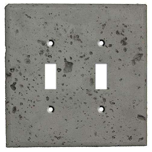 Dark Gray Stone Double Toggle Switchplate