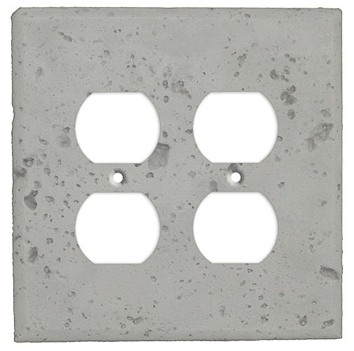 Gray Stone 2 Duplex Outlet Cover Plate