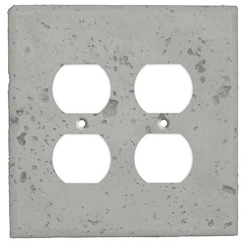 Gray Stone 2 Duplex Outlet Cover Plate