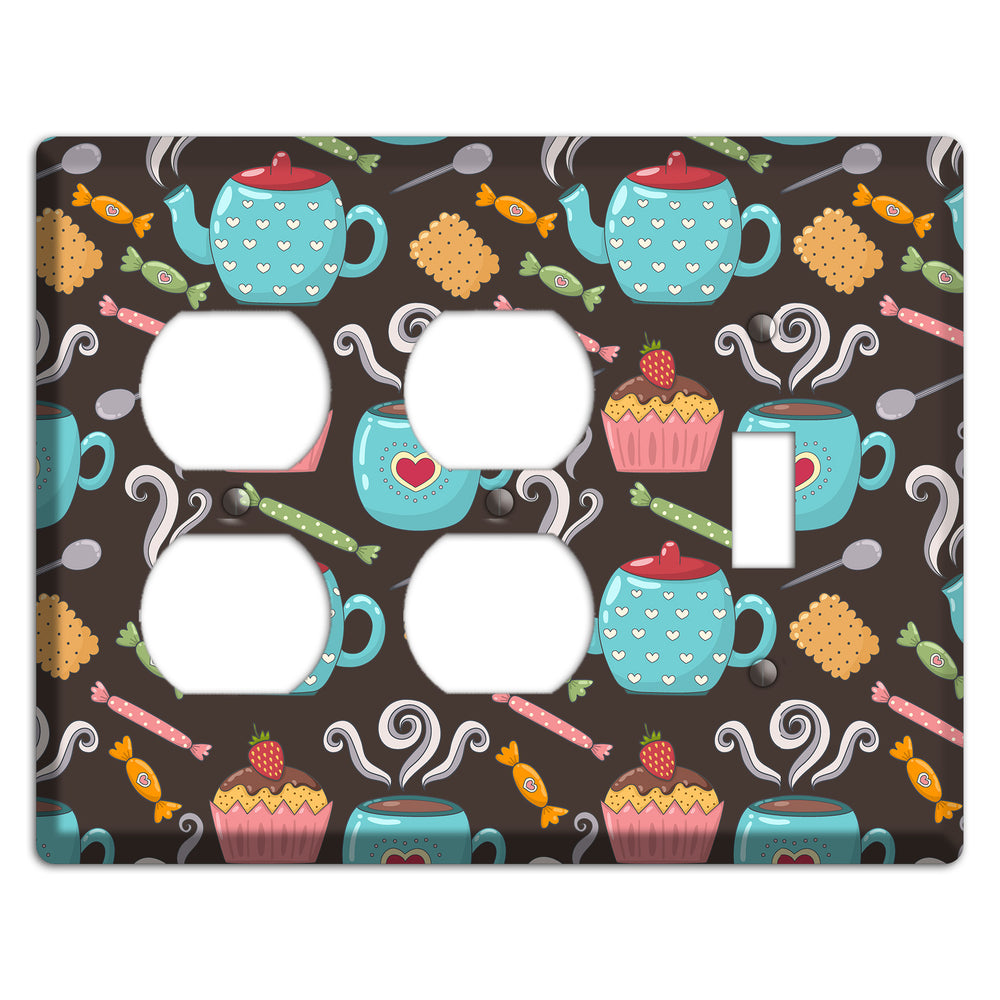 Sweet Tea Party (Brown) 2 Duplex / Toggle Wallplate
