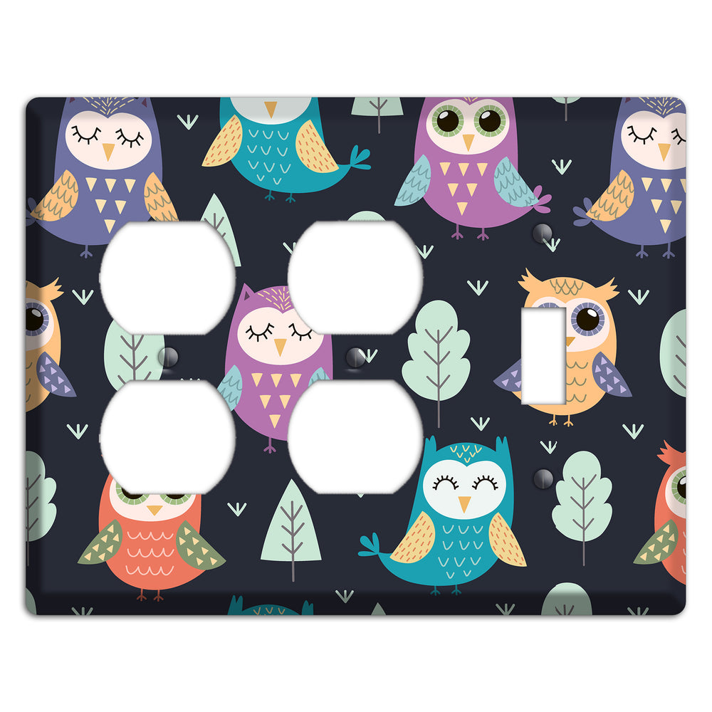 Dreamy Owls (Navy) 2 Duplex / Toggle Wallplate