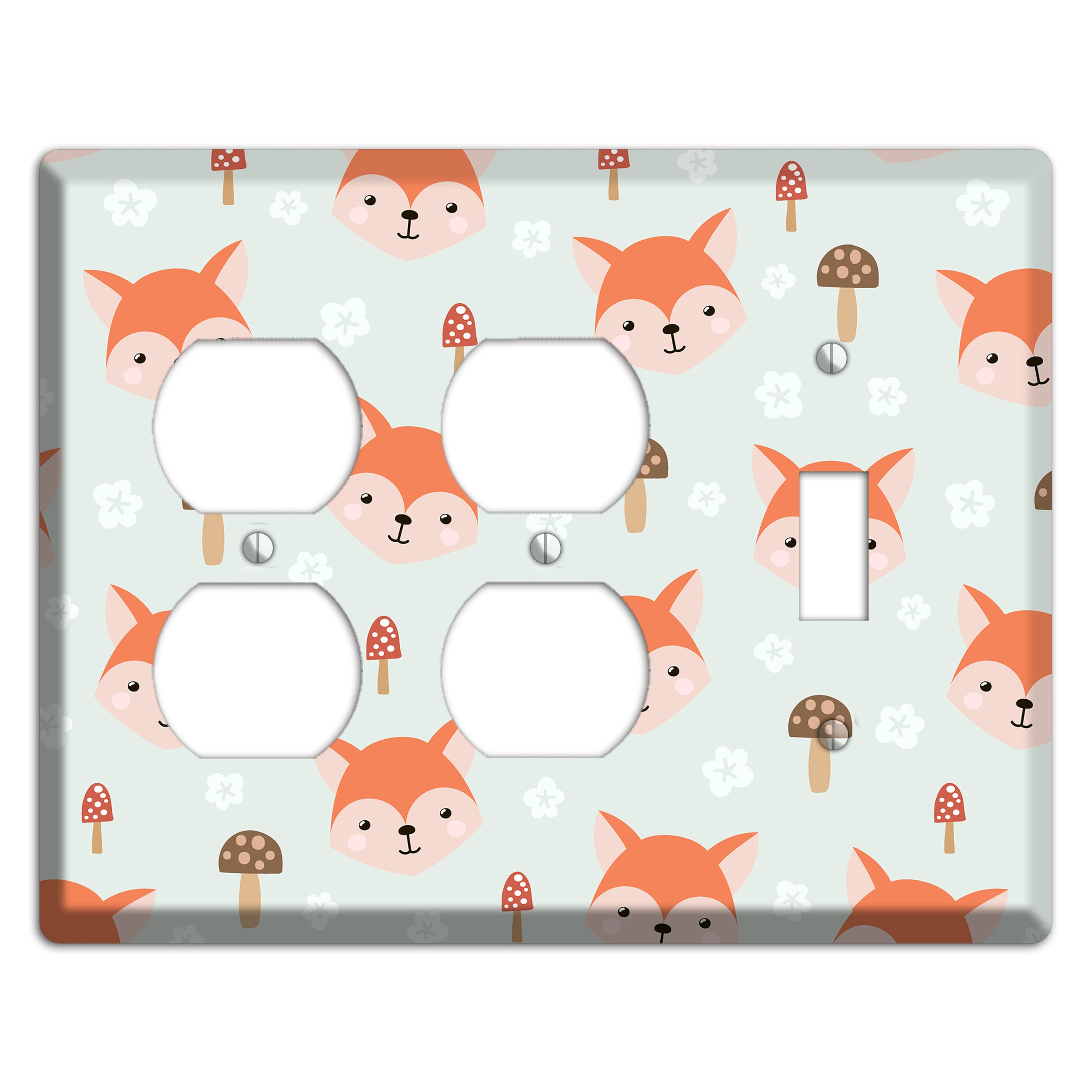 Fox & Fungi Friends 2 Duplex / Toggle Wallplate