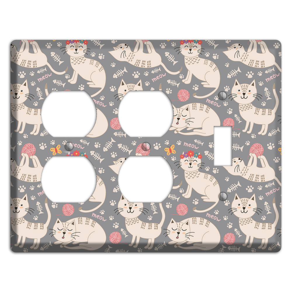 Meow Mix (Gray) 2 Duplex / Toggle Wallplate