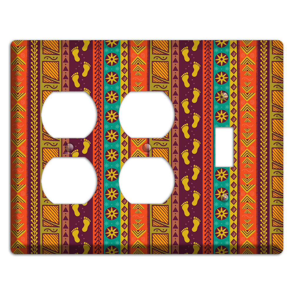Tribal Footsteps 2 Duplex / Toggle Wallplate