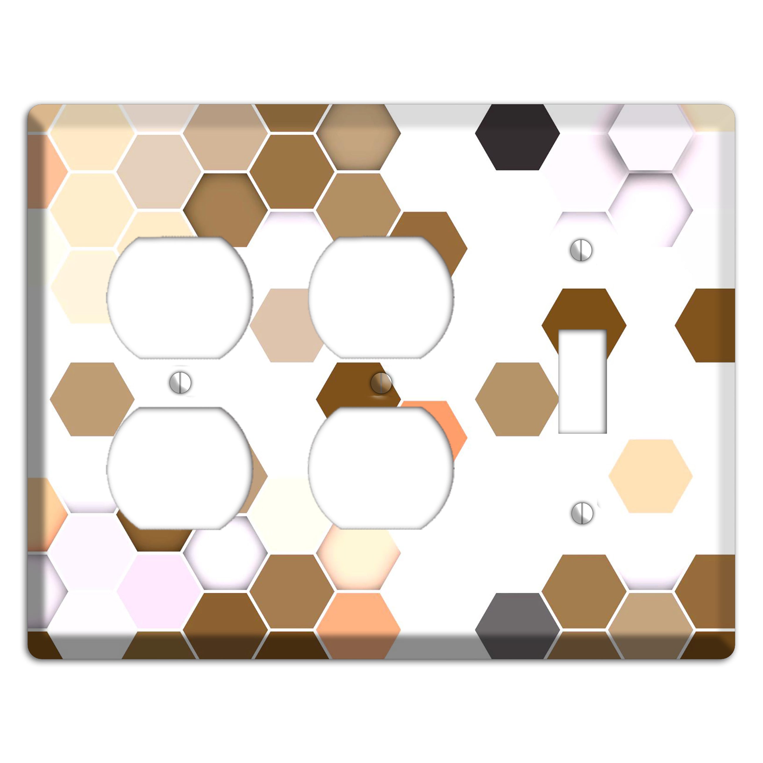 Hex Grid – Sunset Terracotta 2 Duplex / Toggle Wallplate