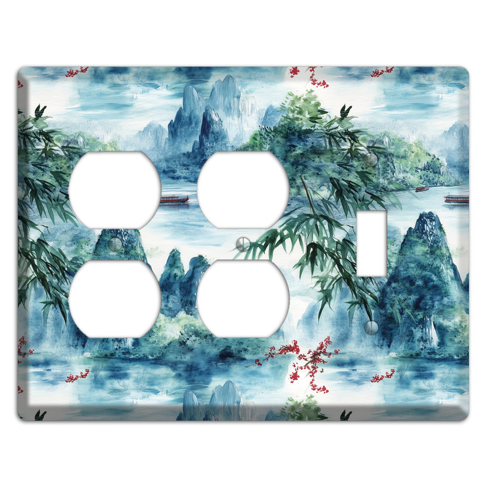 River Mist Ascending 2 Duplex / Toggle Wallplate