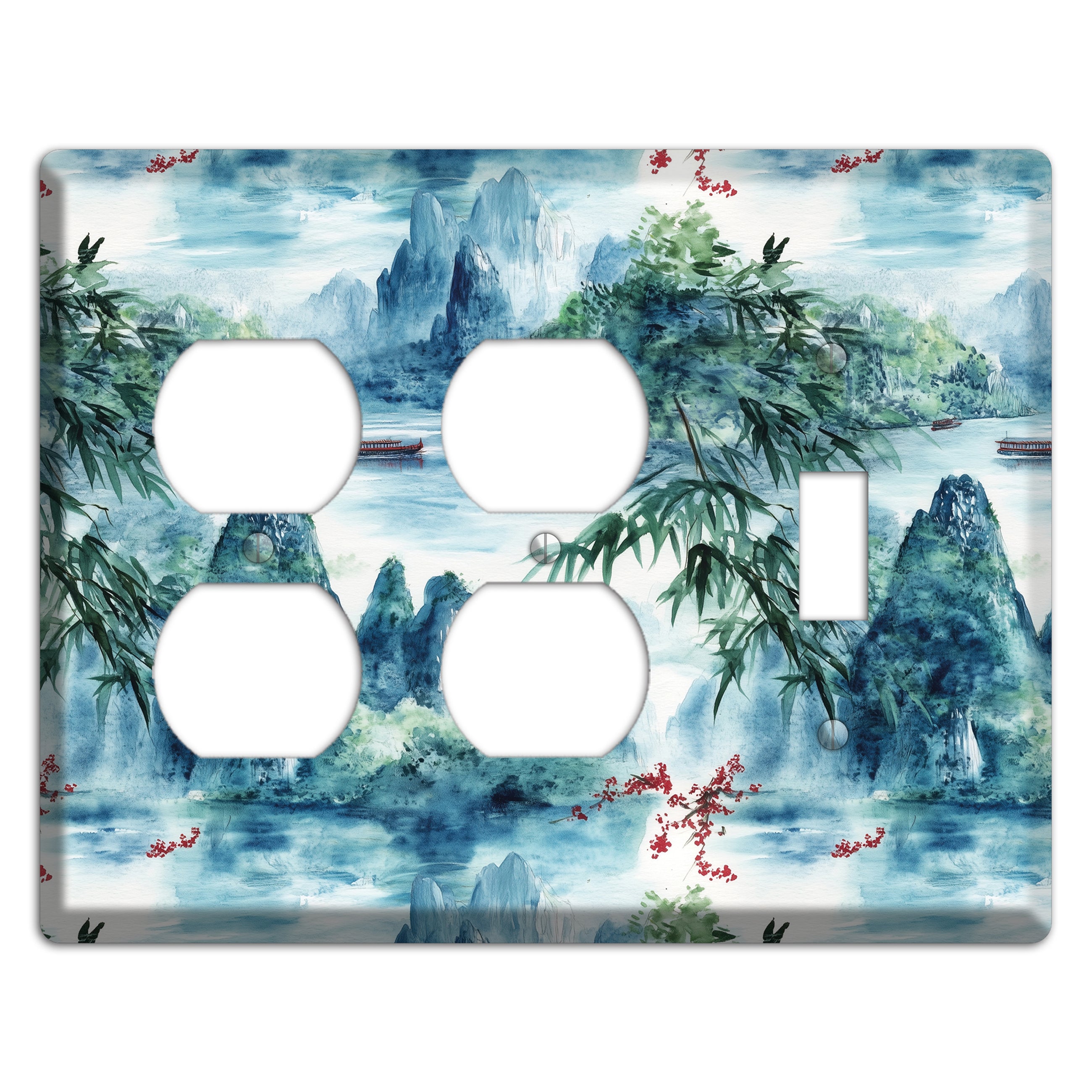 River Mist Ascending 2 Duplex / Toggle Wallplate
