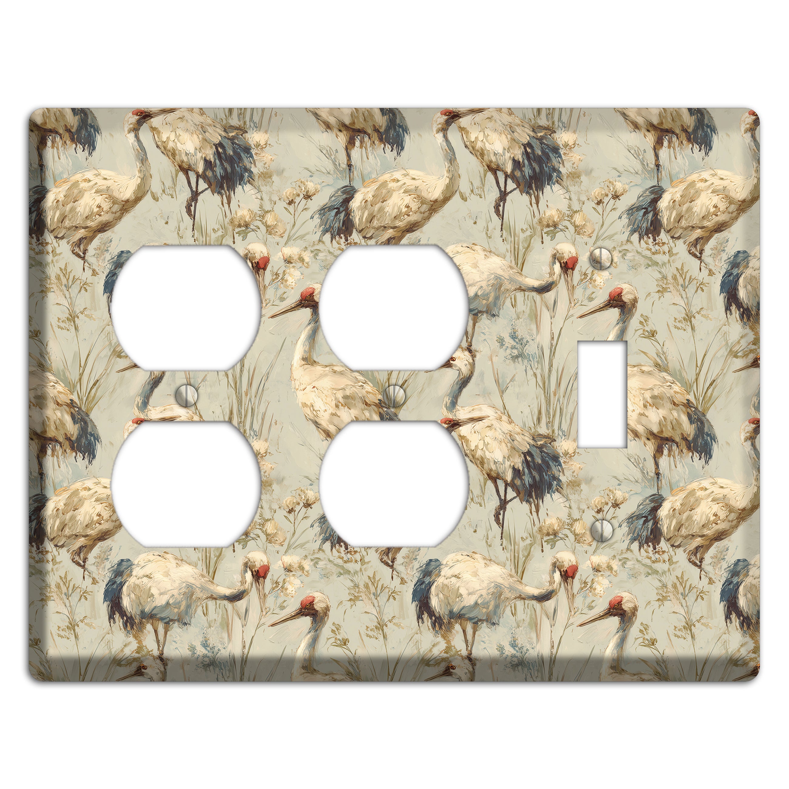 Driftwood Crane Marsh 2 Duplex / Toggle Wallplate
