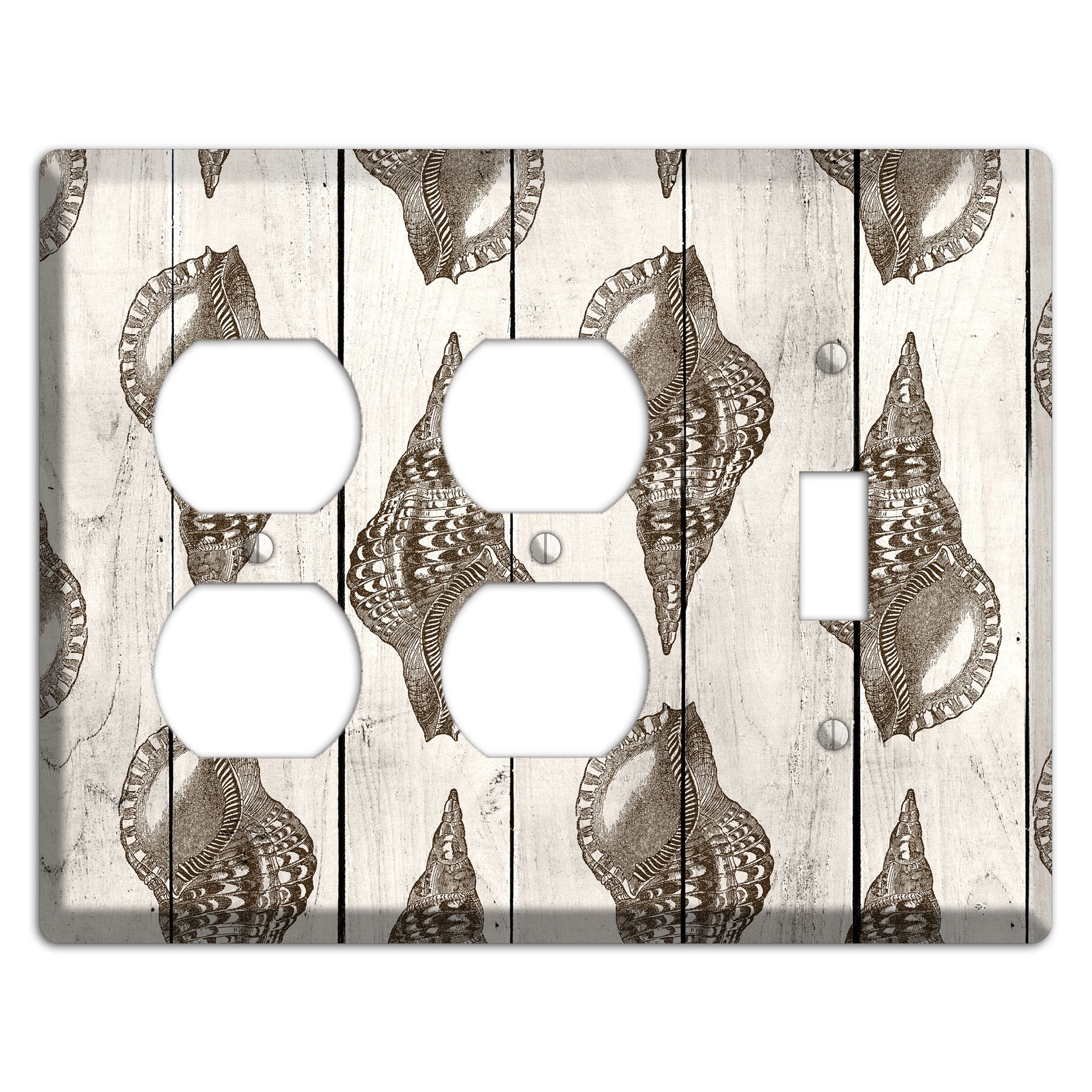 Shellbound Shore 2 Duplex / Toggle Wallplate