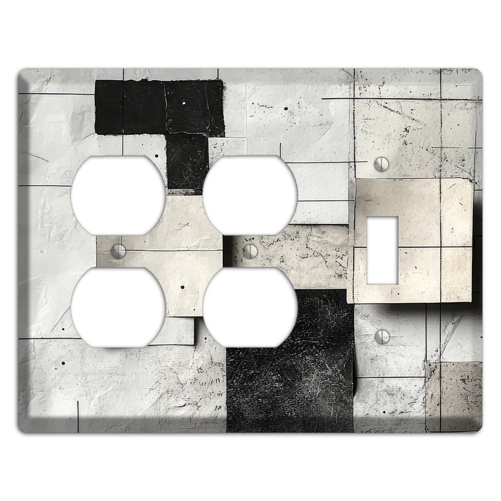 Torn Blueprint Collage 2 Duplex / Toggle Wallplate