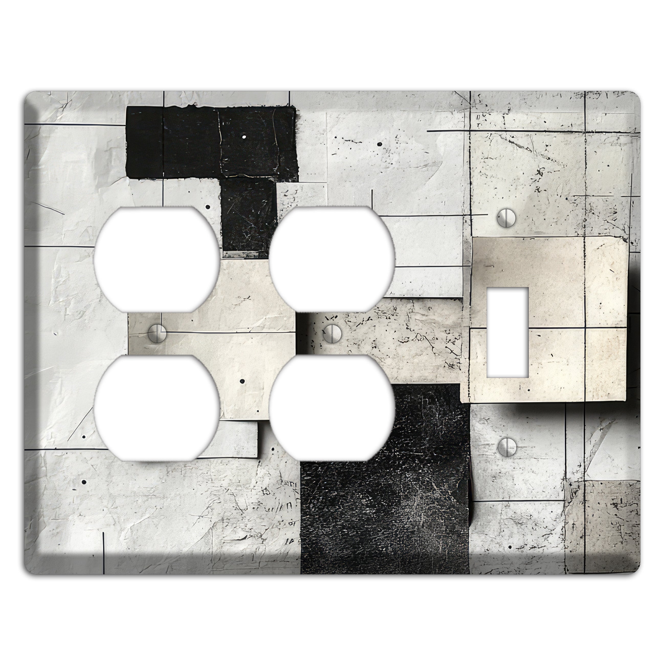 Torn Blueprint Collage 2 Duplex / Toggle Wallplate