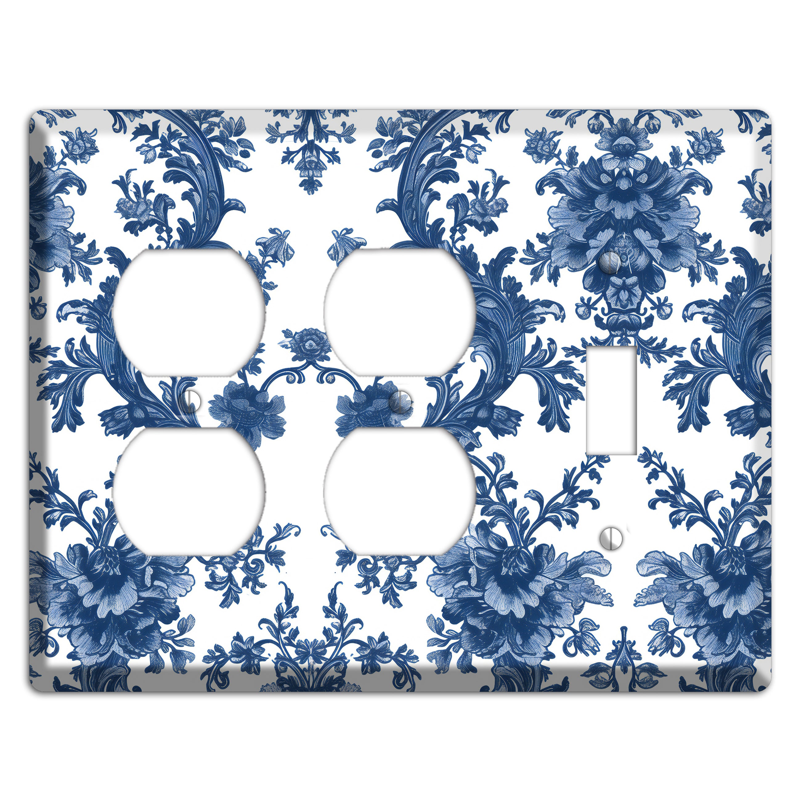 Cobalt Garden Damask 2 Duplex / Toggle Wallplate