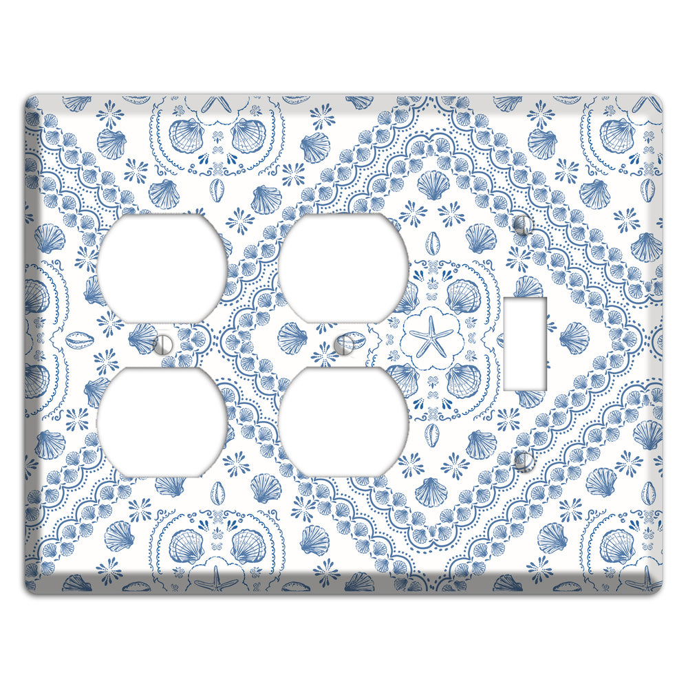 Azure Shell Damask 2 Duplex / Toggle Wallplate