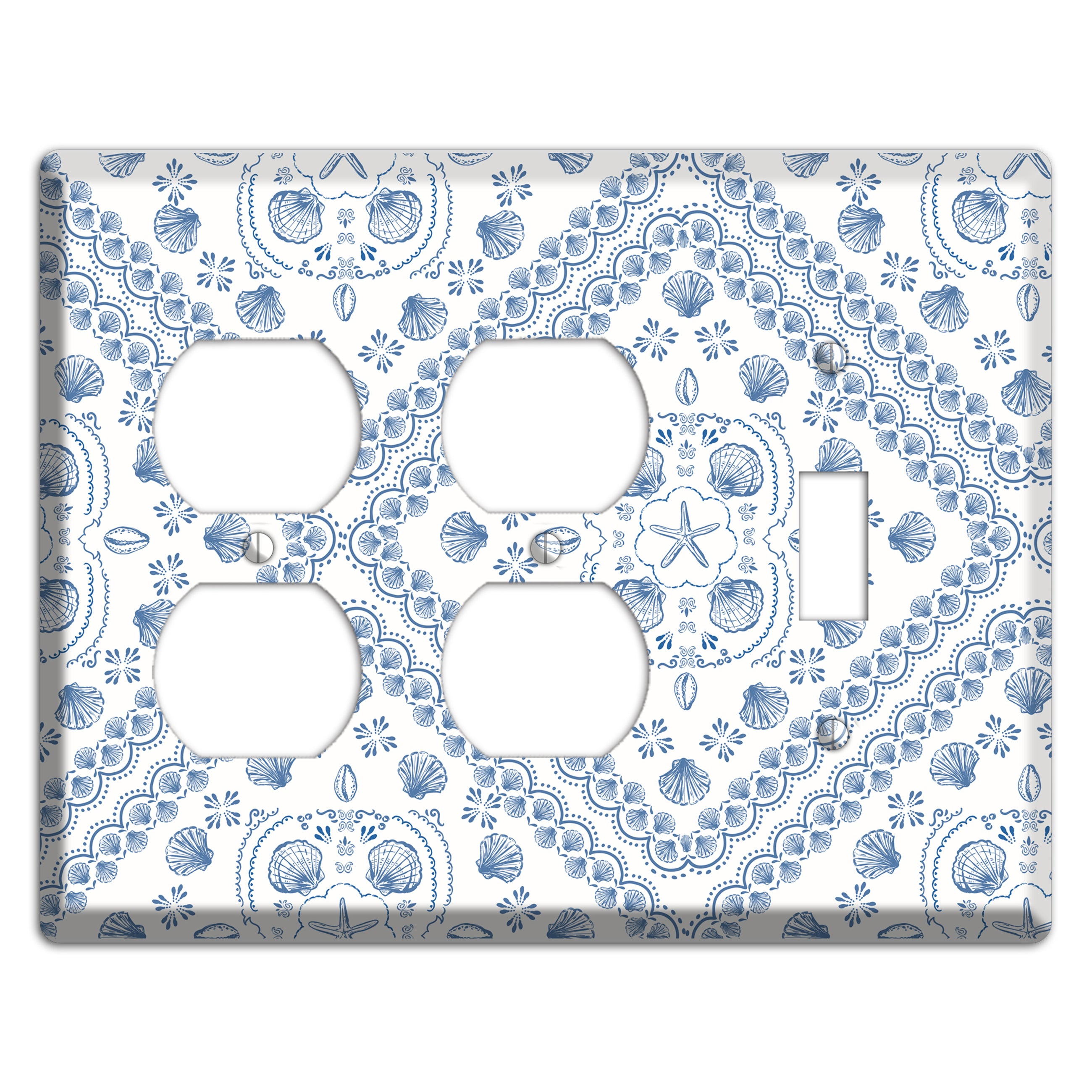 Azure Shell Damask 2 Duplex / Toggle Wallplate