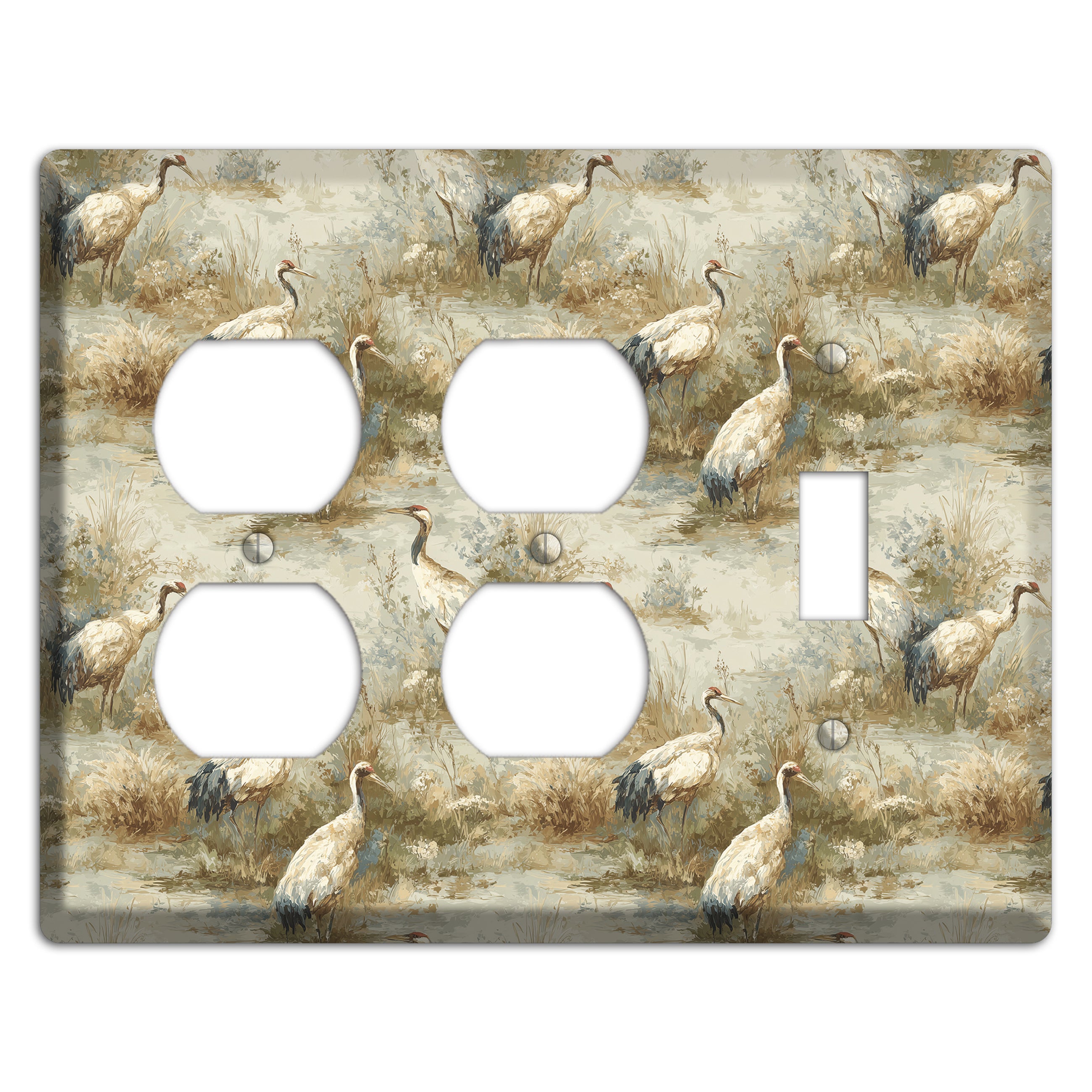 Marshland Crane Reverie 2 Duplex / Toggle Wallplate