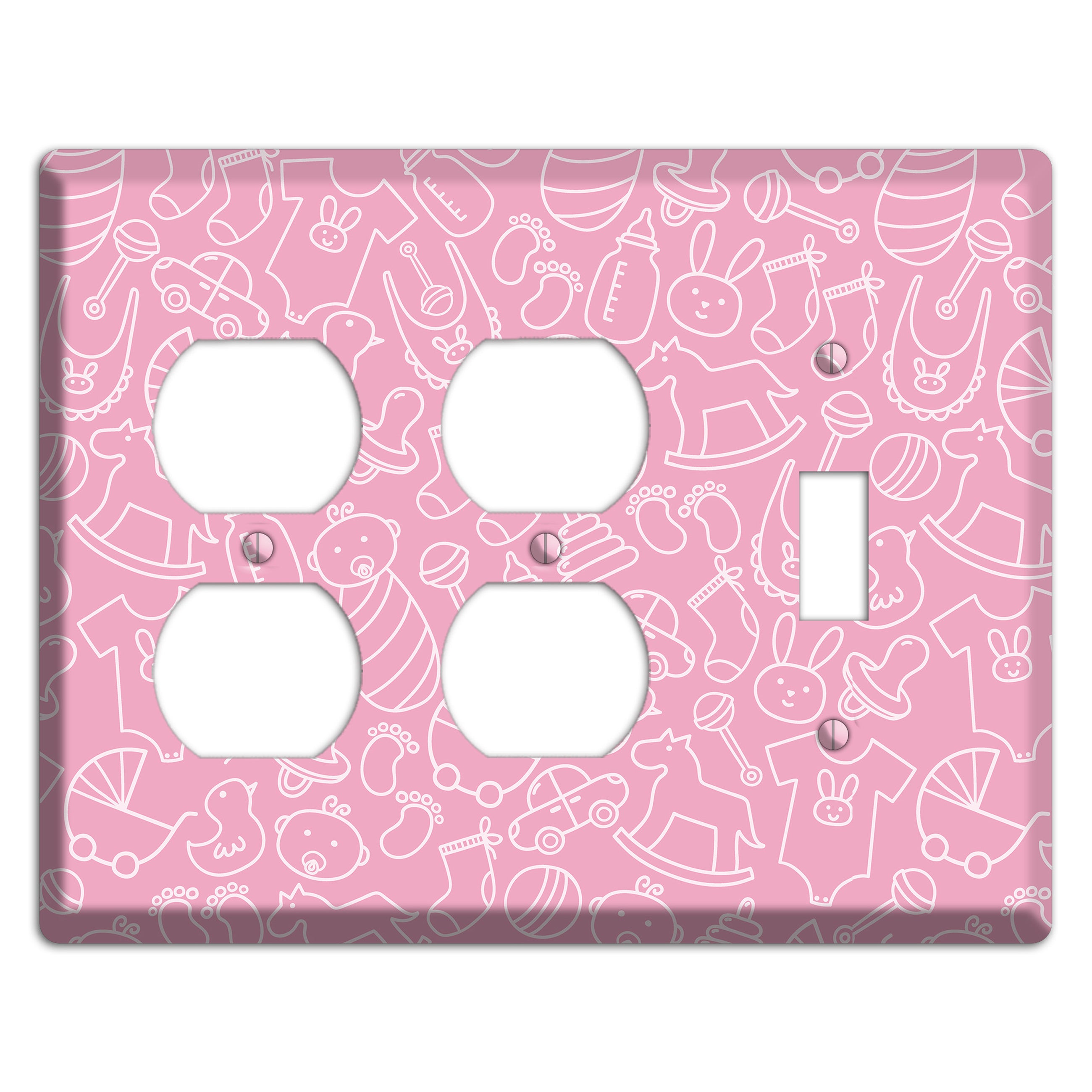 Line Art Baby Pink 2 Duplex / Toggle Wallplate