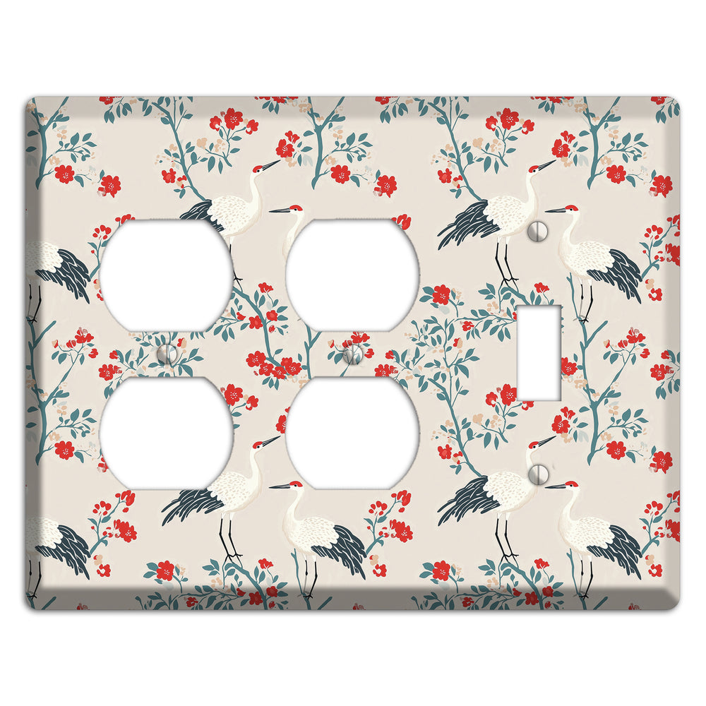 Ivory Blossom Vigil 2 Duplex / Toggle Wallplate