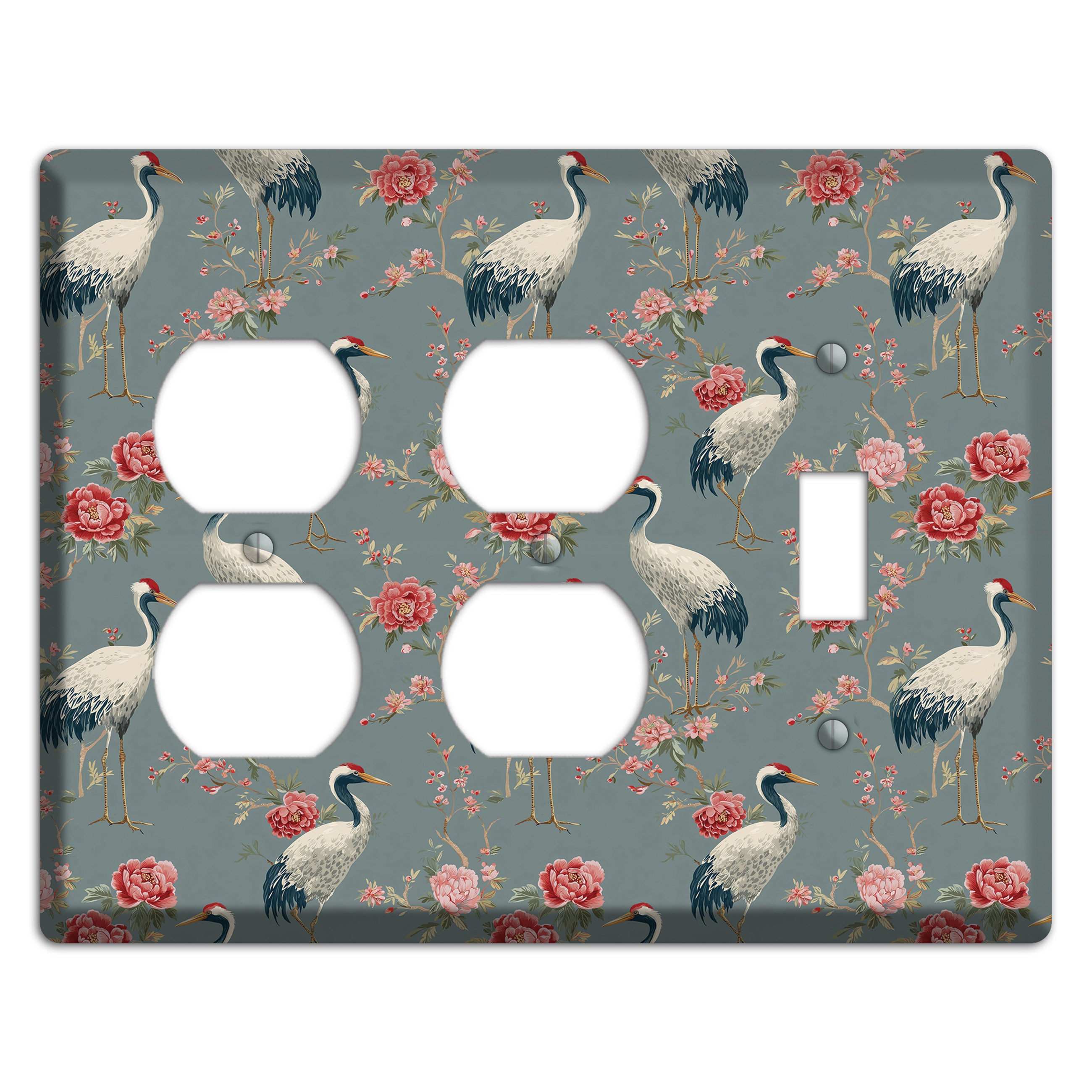 Slate Peony Vigil 2 Duplex / Toggle Wallplate