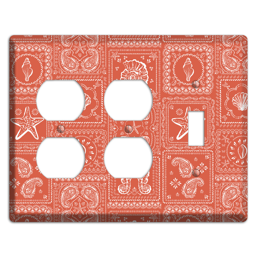 Terracotta Shell Patchwork 2 Duplex / Toggle Wallplate