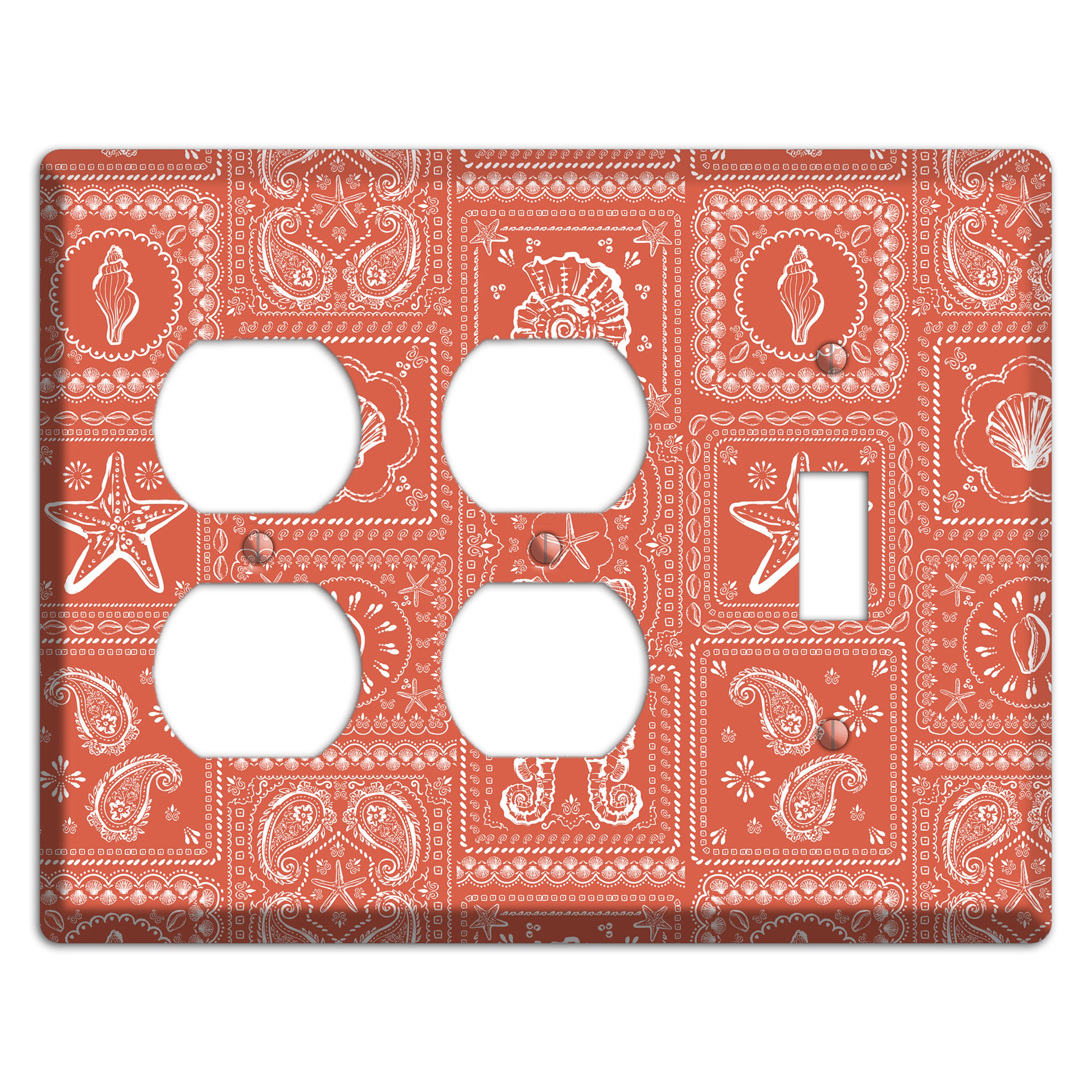 Terracotta Shell Patchwork 2 Duplex / Toggle Wallplate