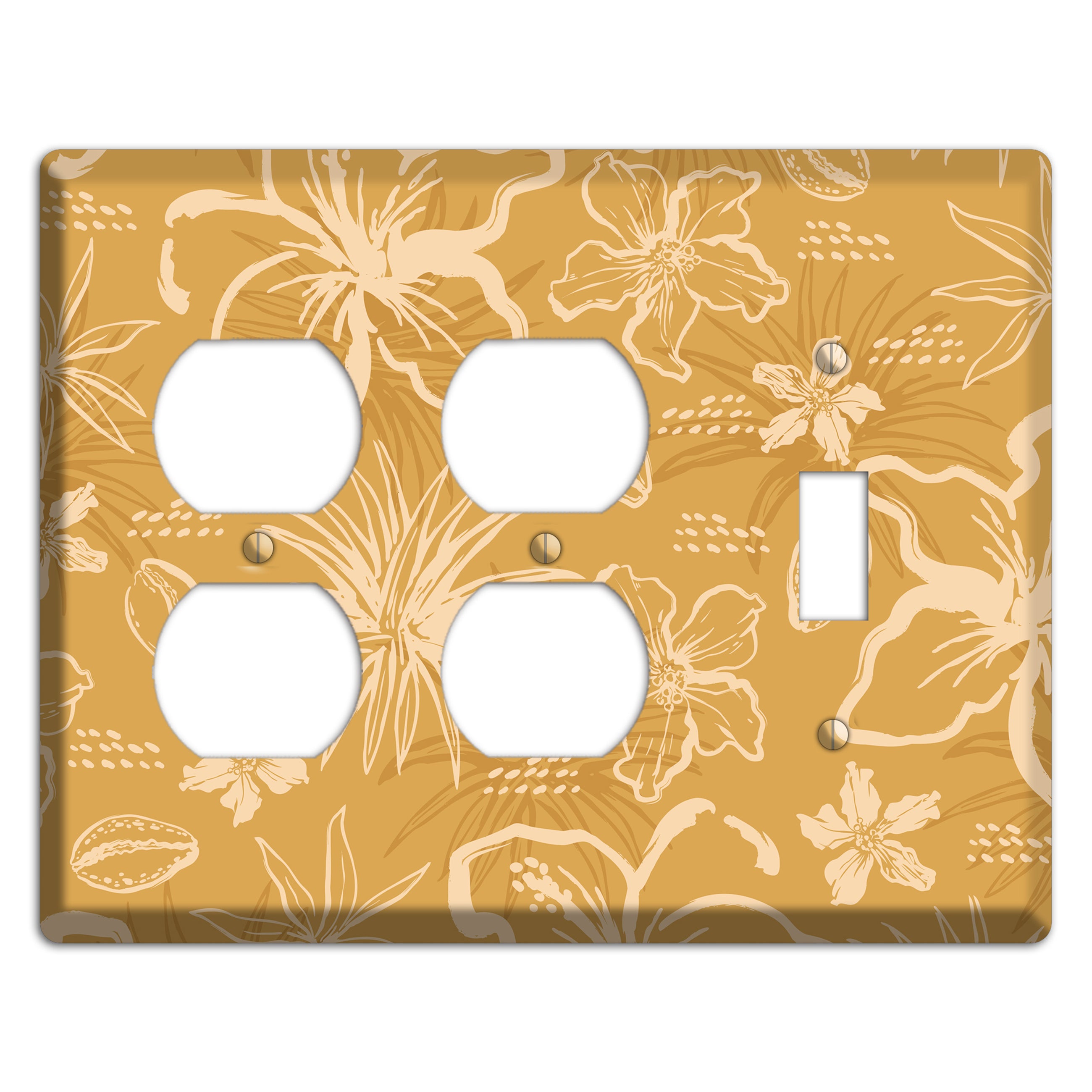 Golden Hibiscus Drift 2 Duplex / Toggle Wallplate