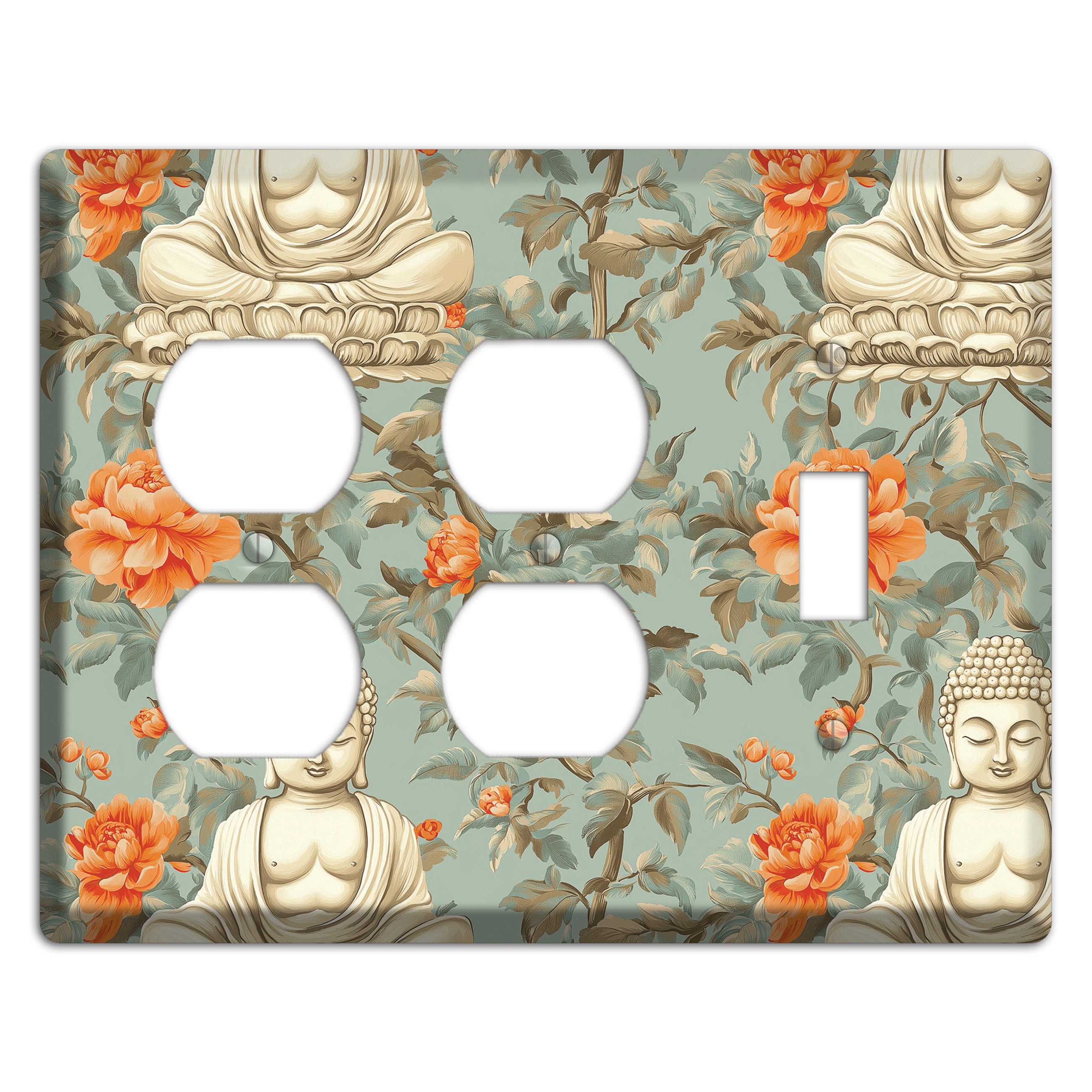 Lotus & Peony 2 Duplex / Toggle Wallplate