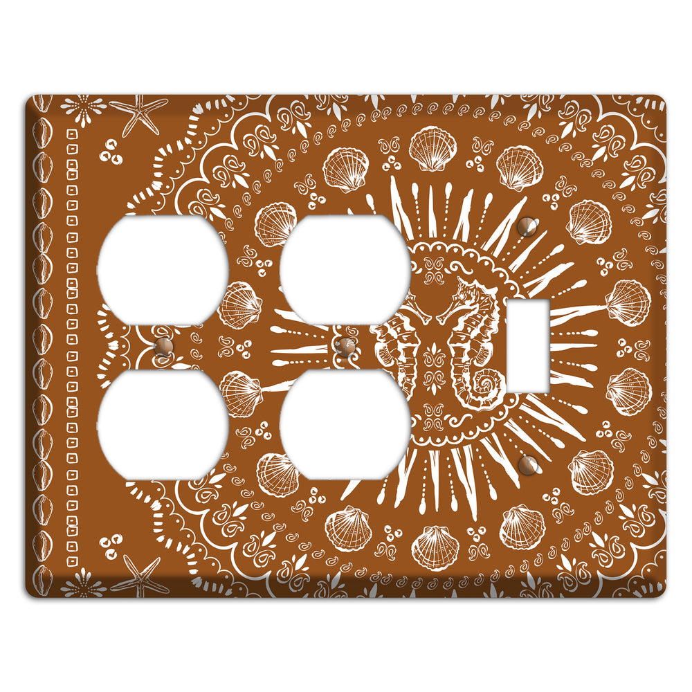 Russet Seahorse Mandala 2 Duplex / Toggle Wallplate