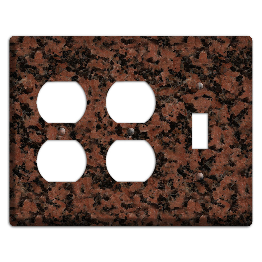 New Imperial Red Granite 2 Duplex / Toggle Wallplate