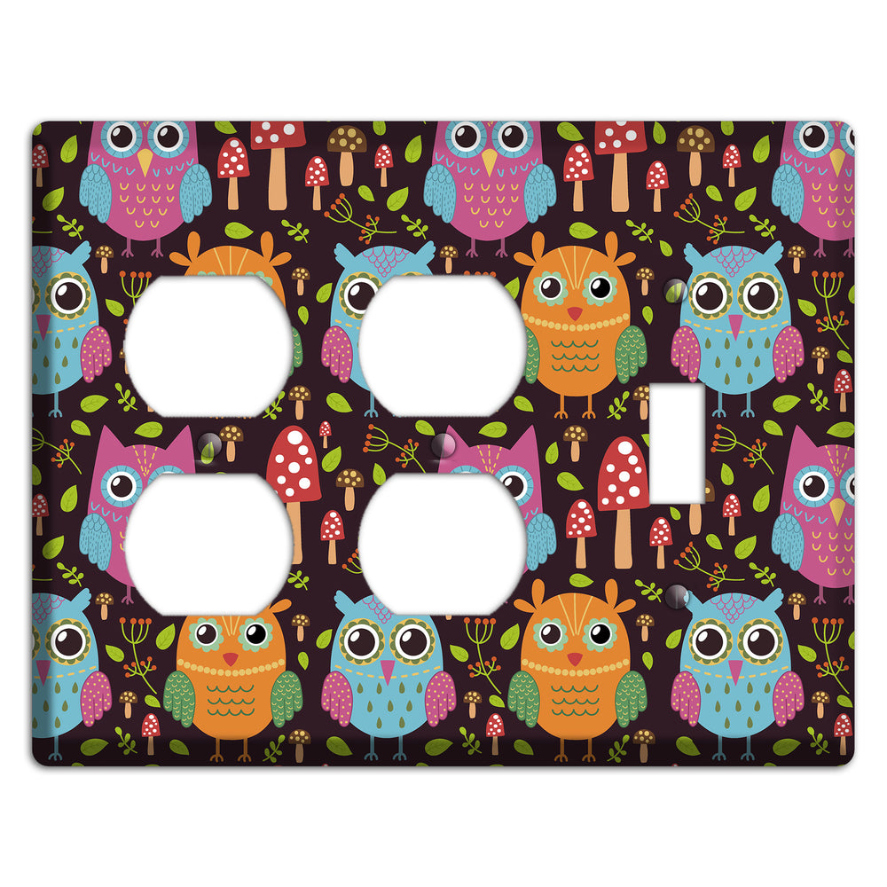 Bright Forest Owls 2 Duplex / Toggle Wallplate