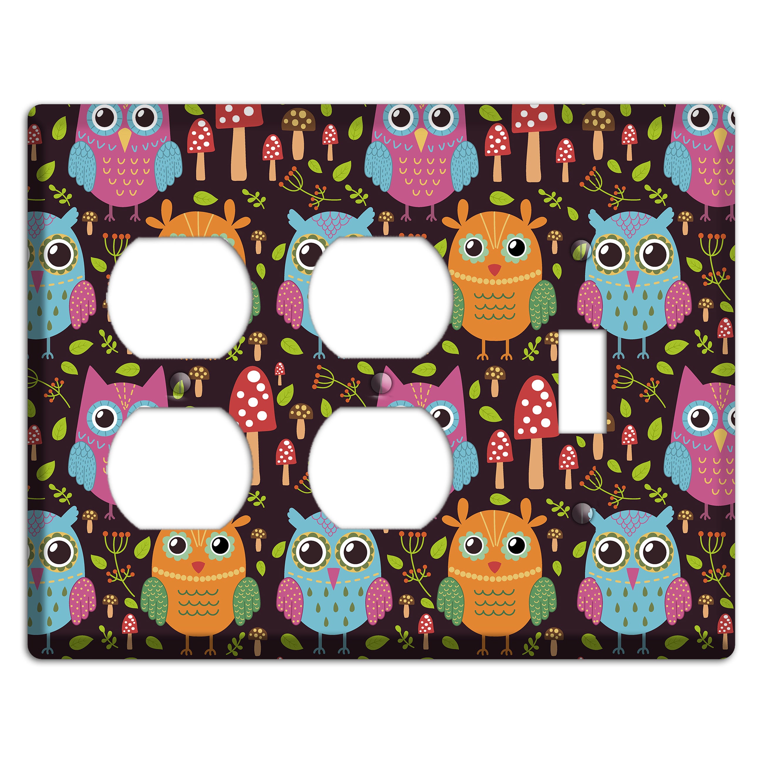 Bright Forest Owls 2 Duplex / Toggle Wallplate