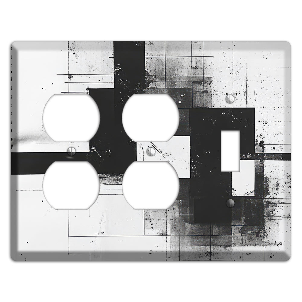Fractured Blueprint 2 Duplex / Toggle Wallplate
