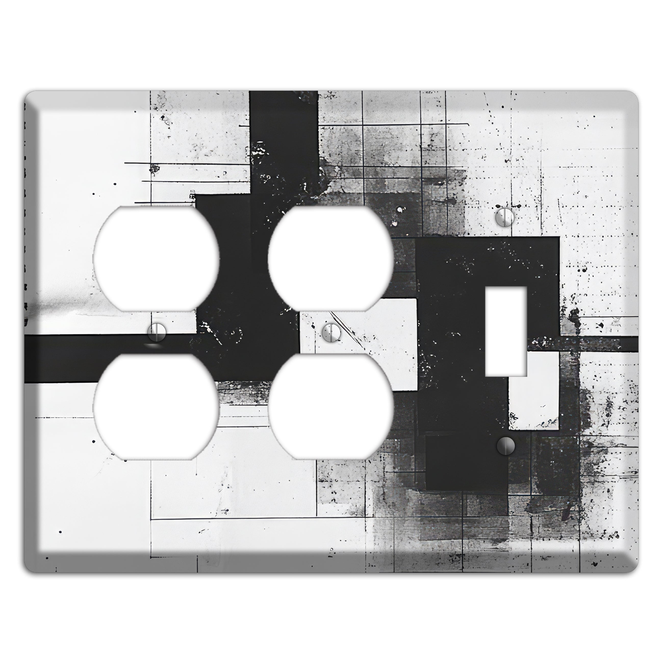 Fractured Blueprint 2 Duplex / Toggle Wallplate