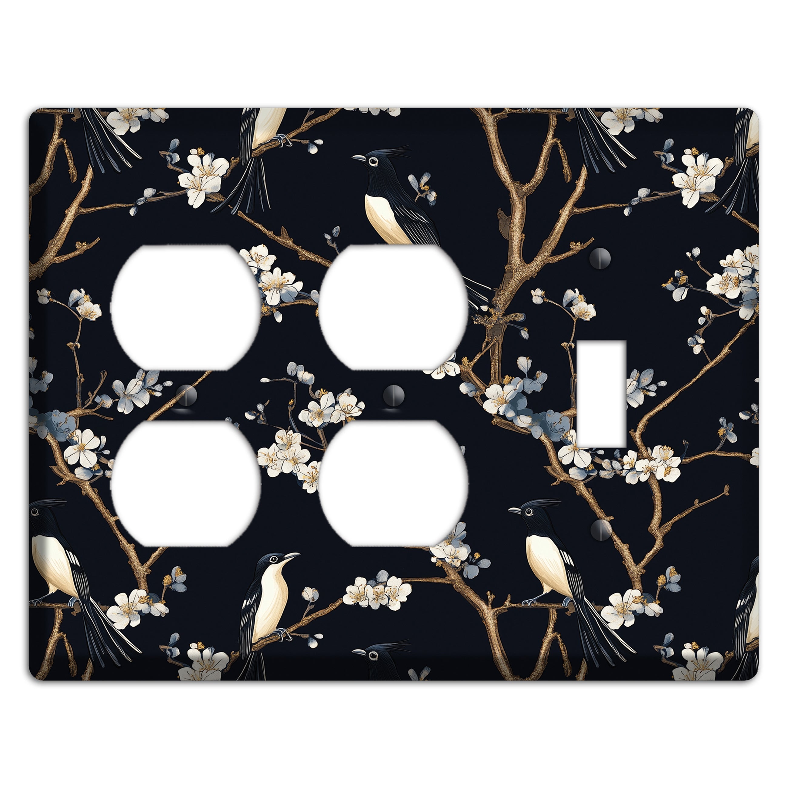 Plum Blossom Vigil 2 Duplex / Toggle Wallplate