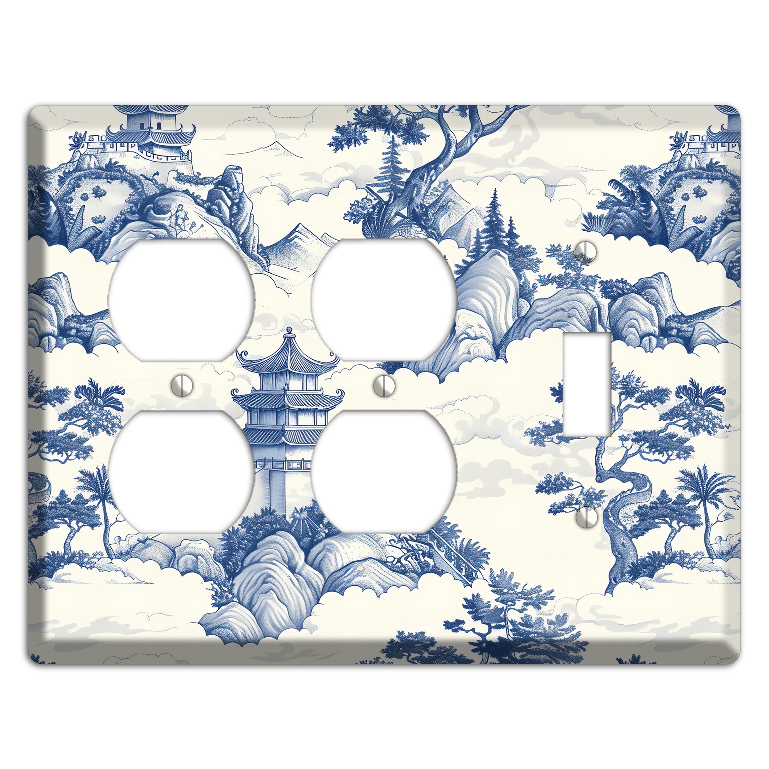 Celestial Pagoda Mist 2 Duplex / Toggle Wallplate