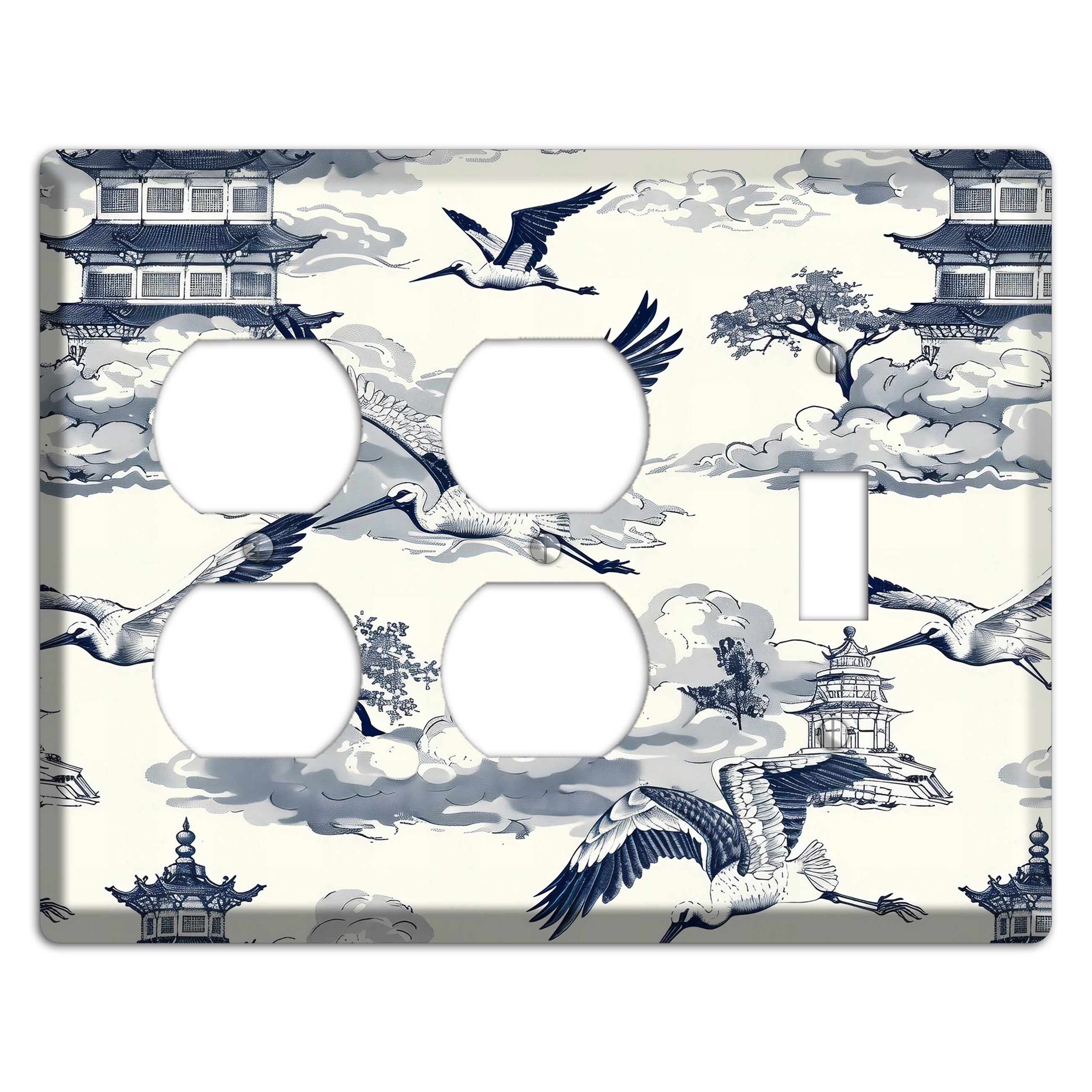Crane Sky Toile 2 Duplex / Toggle Wallplate