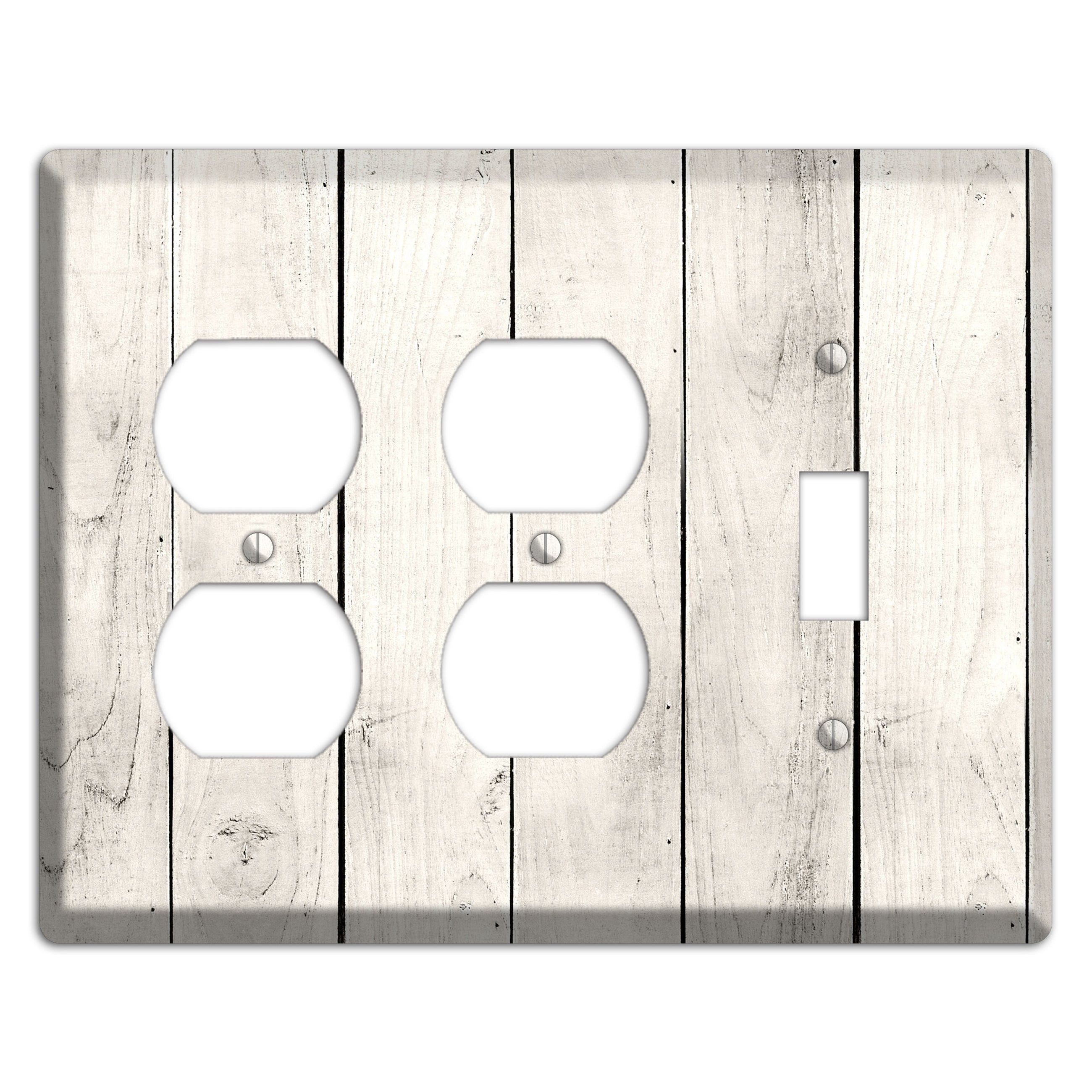 Whitewashed Planks 2 Duplex / Toggle Wallplate