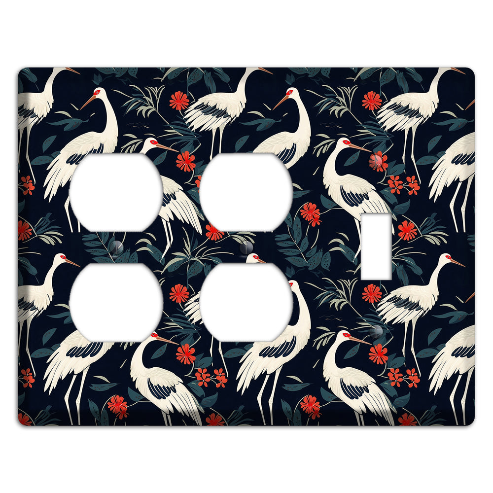 Midnight Plume Garden 2 Duplex / Toggle Wallplate