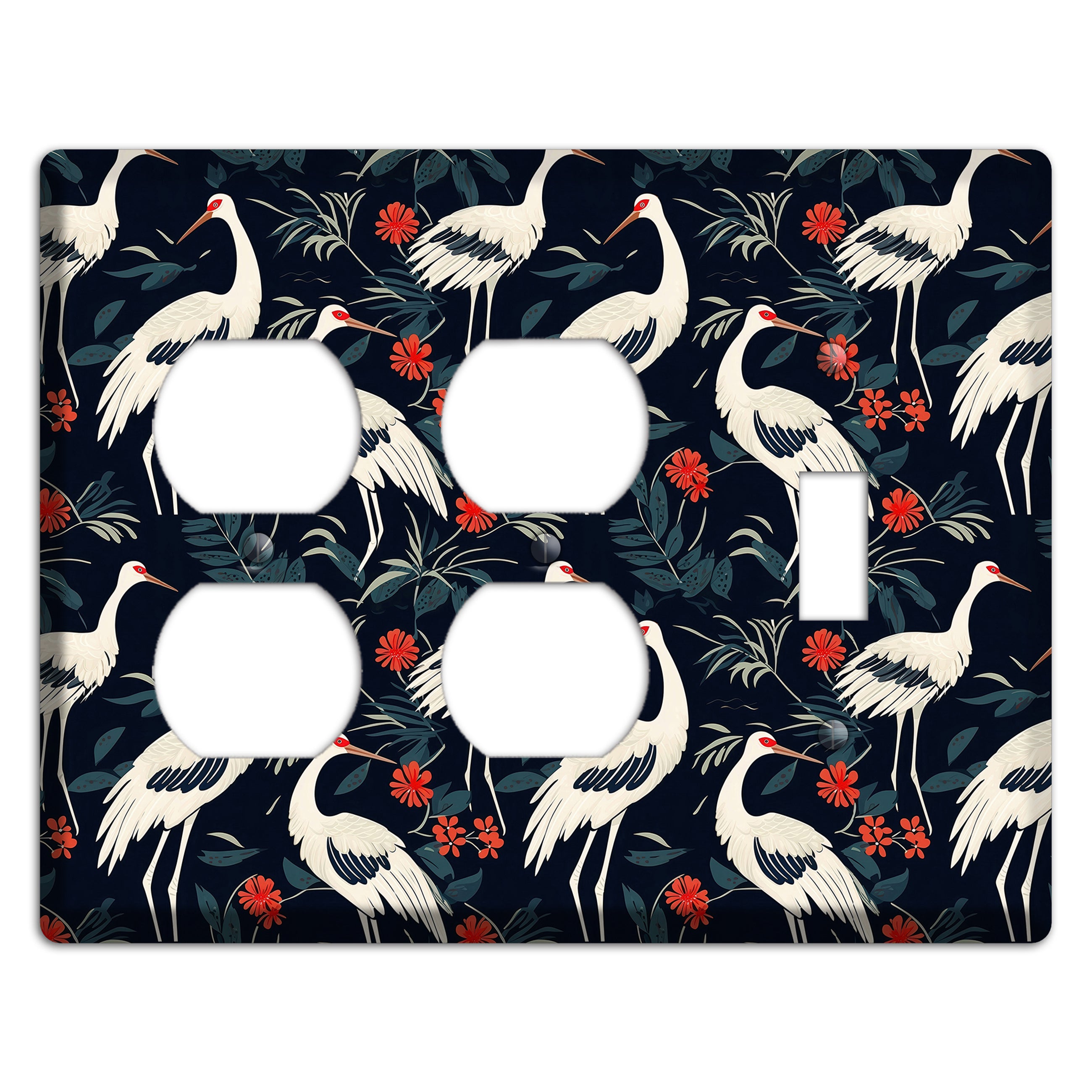 Midnight Plume Garden 2 Duplex / Toggle Wallplate