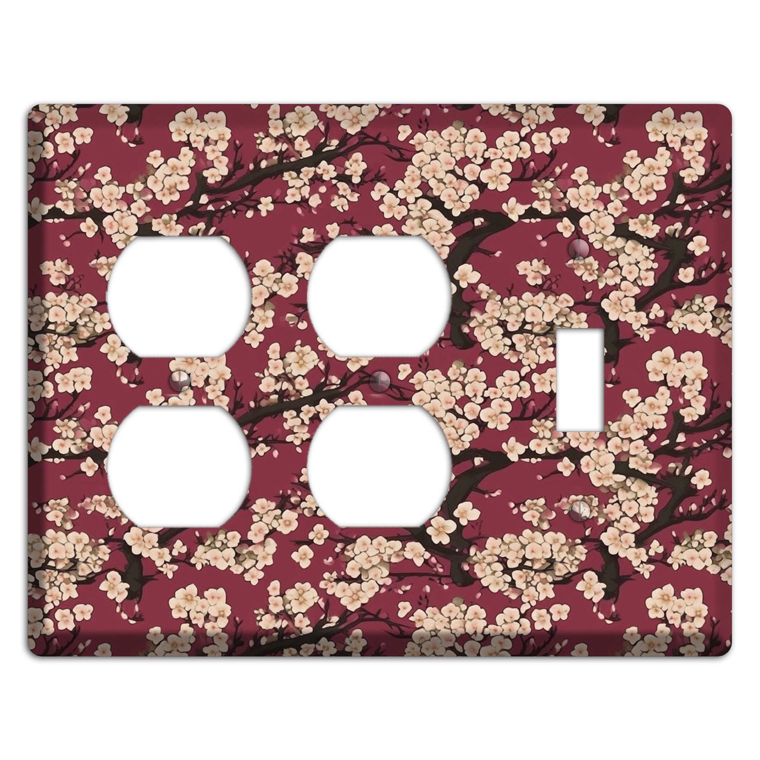 Crimson Plum Drift 2 Duplex / Toggle Wallplate