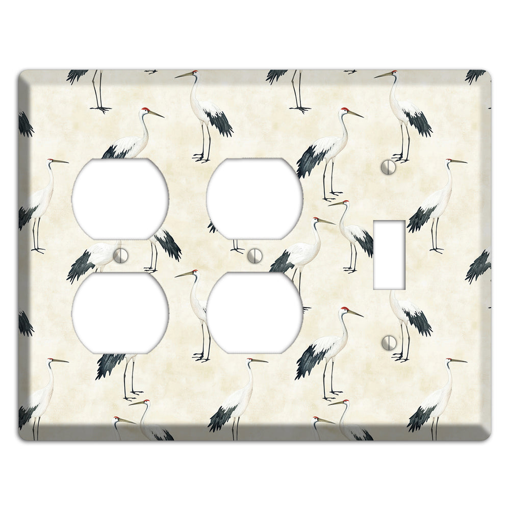 Pearl Crane Garden 2 Duplex / Toggle Wallplate