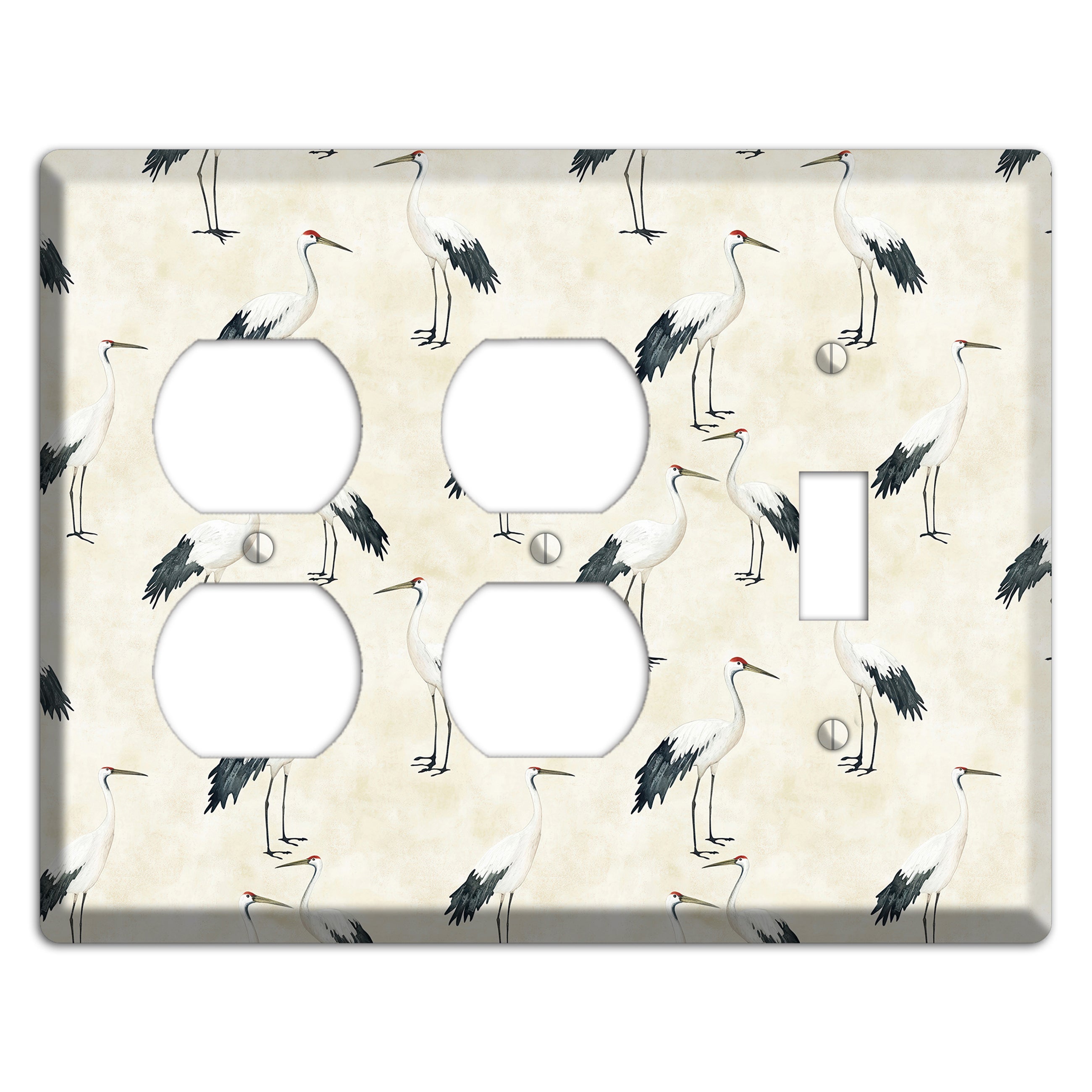 Pearl Crane Garden 2 Duplex / Toggle Wallplate