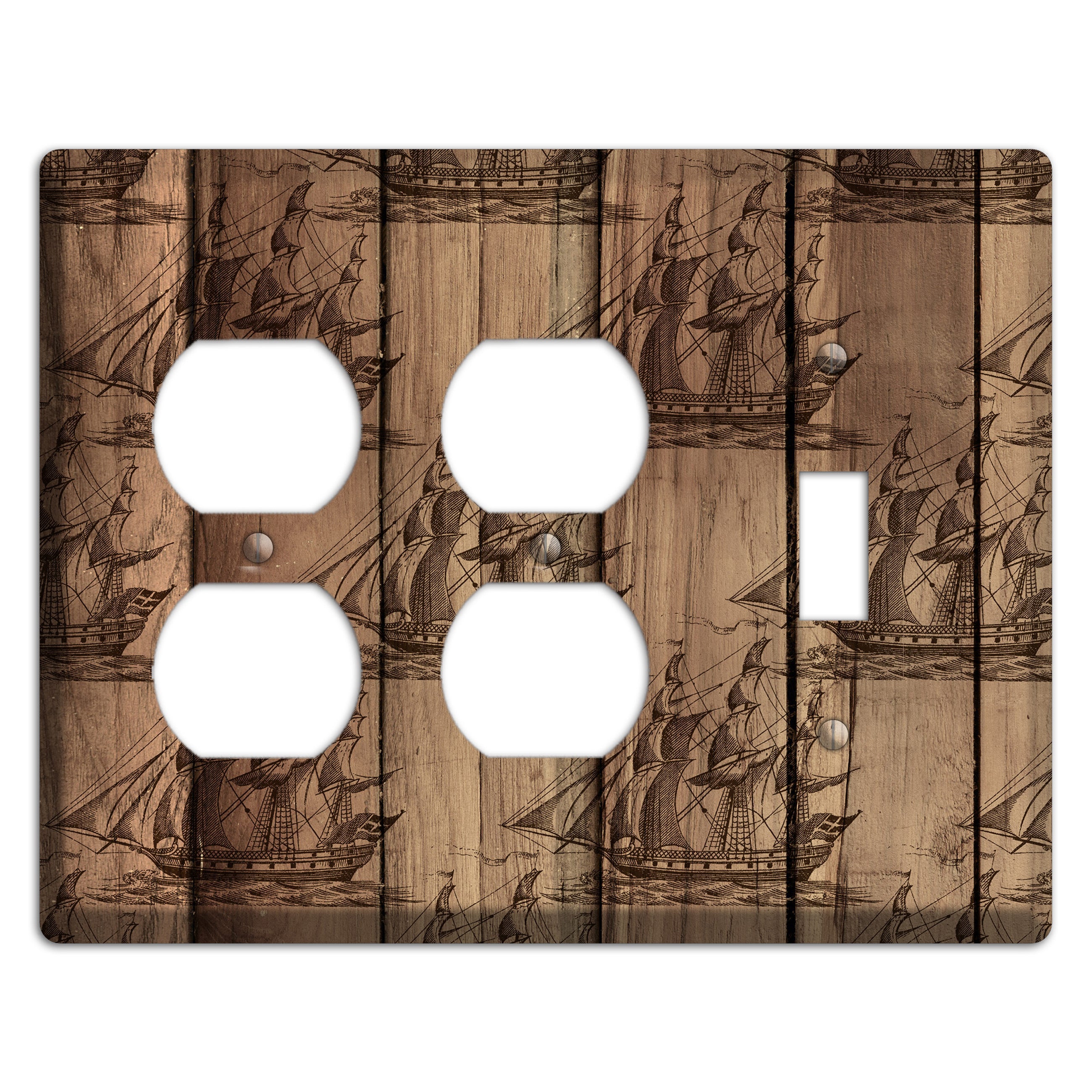 Tall Ships & Timber 2 Duplex / Toggle Wallplate