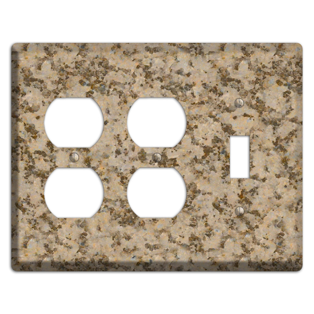 Giallo Santa Cecilia Granite 2 Duplex / Toggle Wallplate