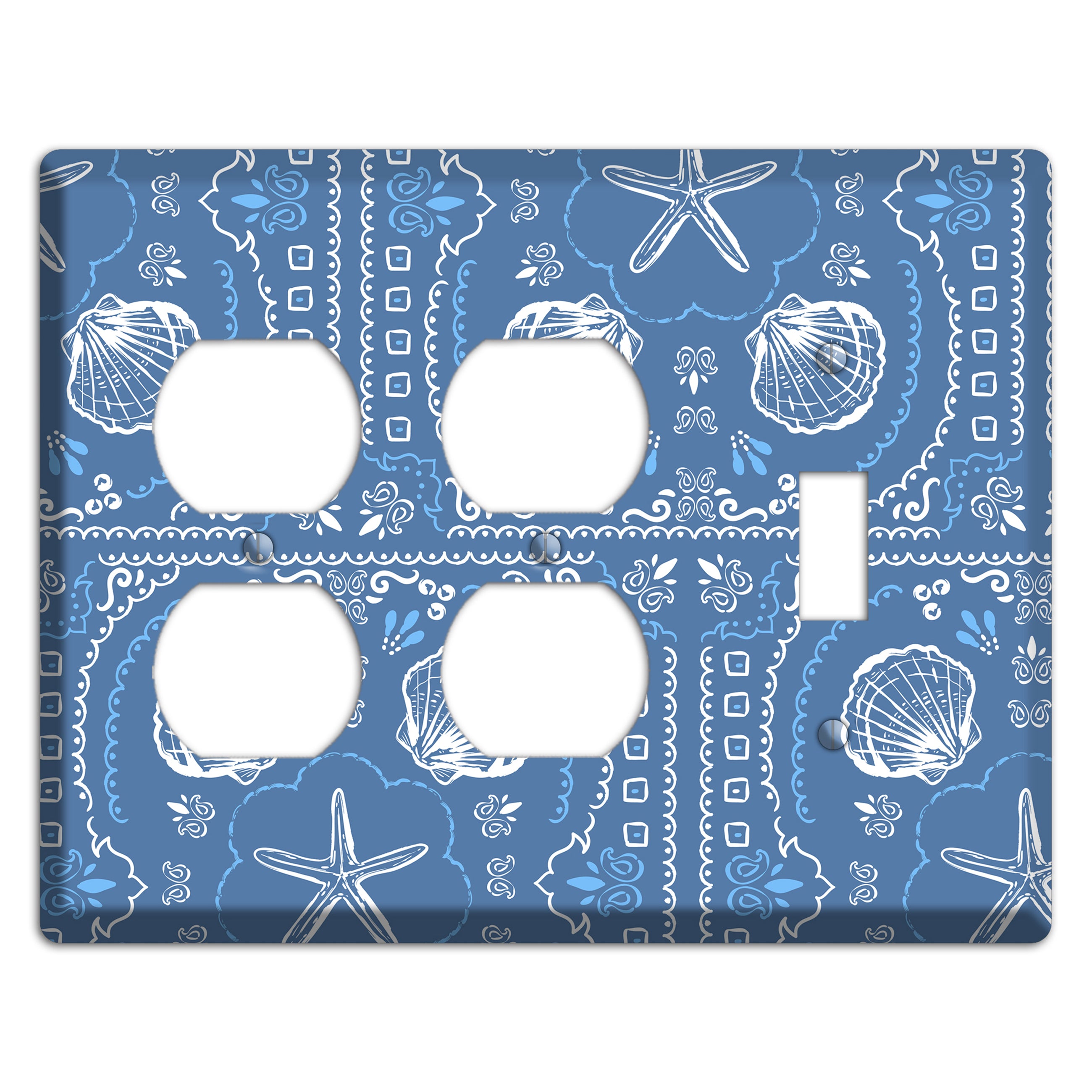 Cerulean Bandana Shore 2 Duplex / Toggle Wallplate
